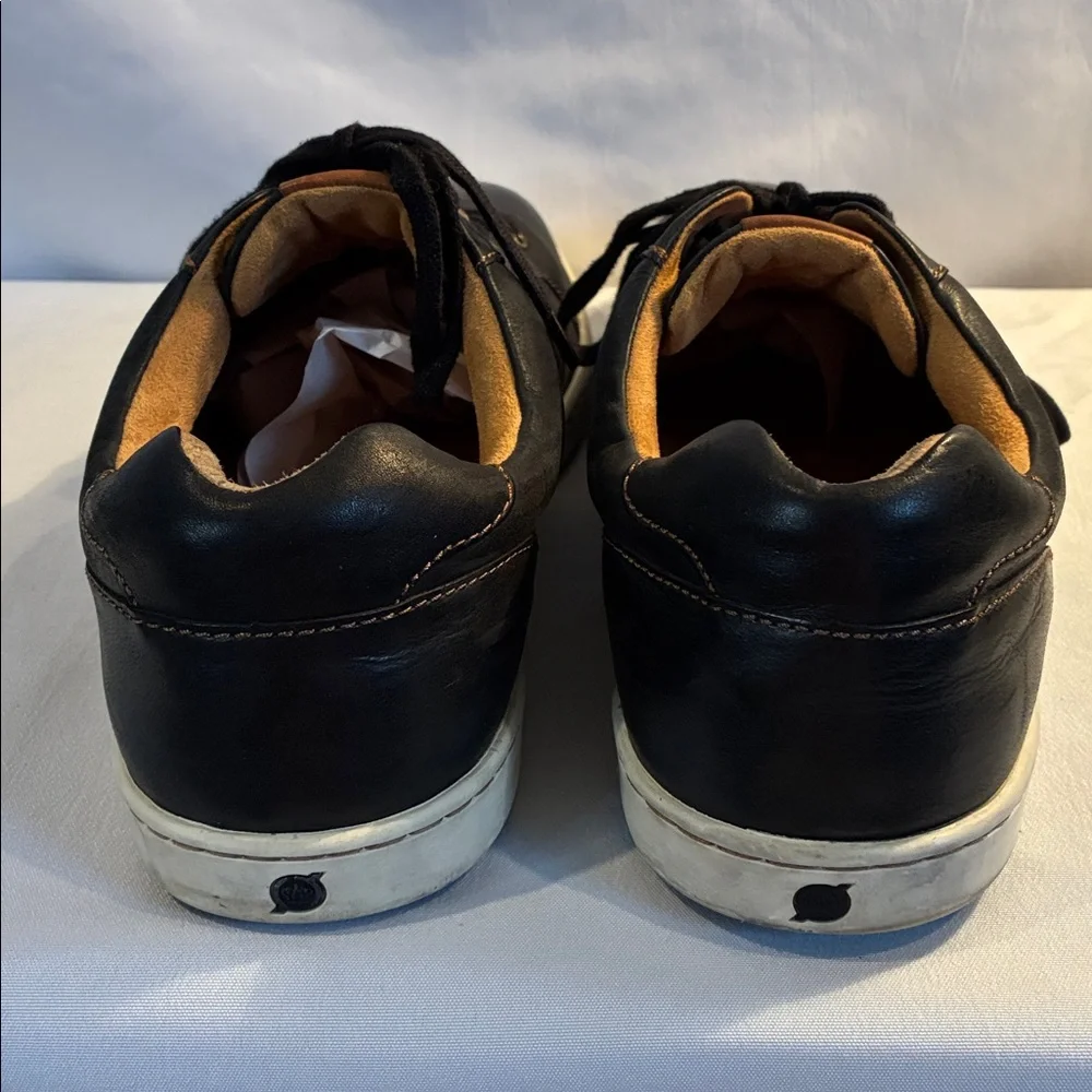 Born Men's Allegheny black leather lace up low top sneakers size 14M casual